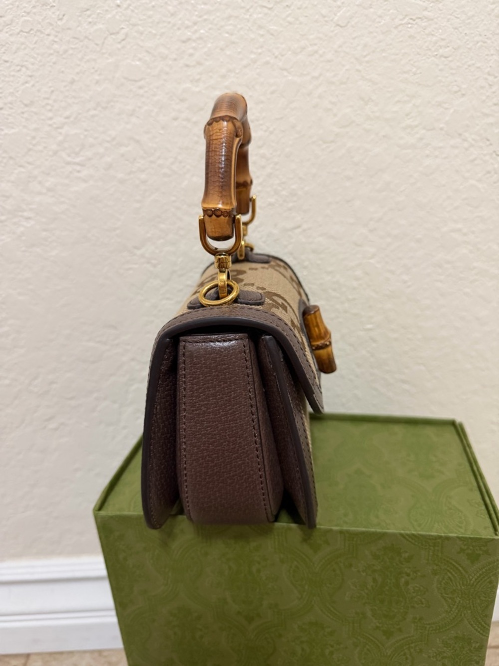 NEW authentic GUCCI Jumbo Gg Bamboo 1947 Top Handle Bag - Picture 6 of 11